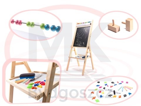 Tablica magnetyczna kredowa liczydło papier kreda literki gratis Tablica magnetyczna kredowa liczydło papier kreda literki gratis