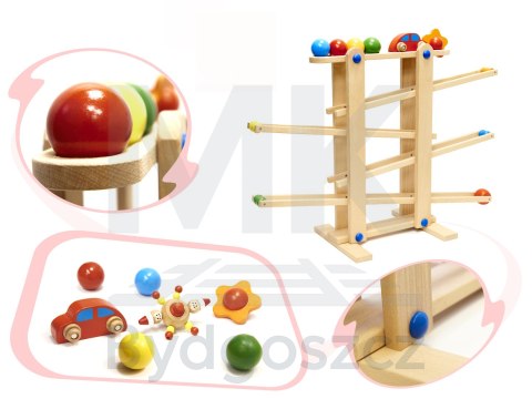 Tor kulkowy drewniany kulodrom montessori XXL Tor kulkowy drewniany kulodrom montessori XXL