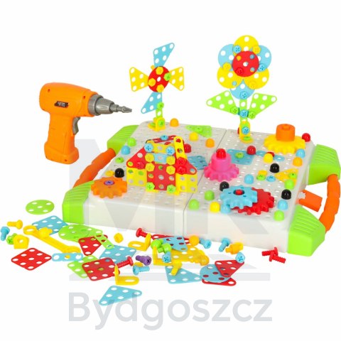 Wkrętarka wiertarka śrubki klocki konstrukcyjne zestaw majsterkowicza walizka 181 elementów Wkrętarka wiertarka śrubki klocki konstrukcyjne zestaw majsterkowicza walizka 181 elementów