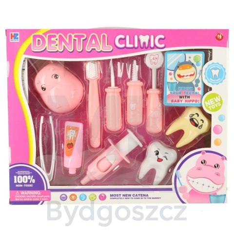 Dentysta zestaw lekarski hipopotam różowy Dentysta zestaw lekarski hipopotam różowy