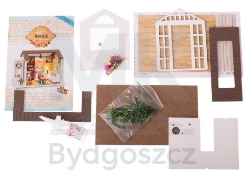 Domek dla lalek drewniany salon model do złożenia LED 8008-A 20,6cm Domek dla lalek drewniany salon model do złożenia LED 8008-A 20,6cm