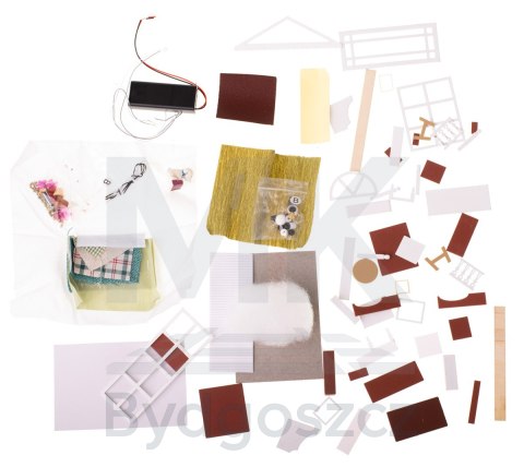 Domek dla lalek drewniany salon model do złożenia LED 8008-A 20,6cm Domek dla lalek drewniany salon model do złożenia LED 8008-A 20,6cm