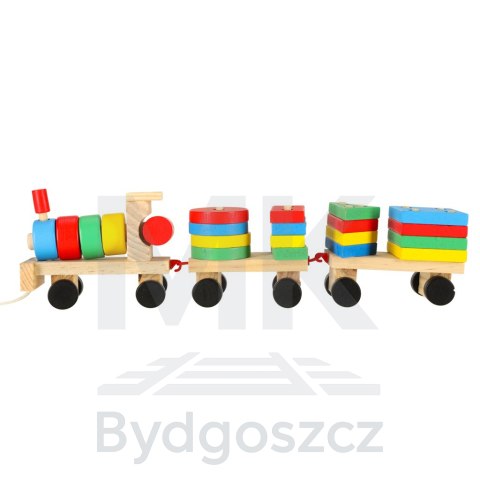 Kolejka pociąg lokomotywa klocki drewniane sorter układanka zręcznościowa 30cm Kolejka pociąg lokomotywa klocki drewniane sorter układanka zręcznościowa 30cm