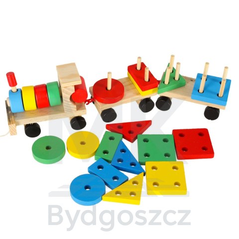 Kolejka pociąg lokomotywa klocki drewniane sorter układanka zręcznościowa 30cm Kolejka pociąg lokomotywa klocki drewniane sorter układanka zręcznościowa 30cm