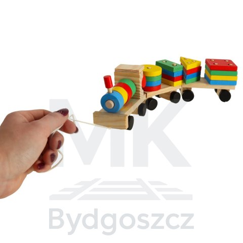 Kolejka pociąg lokomotywa klocki drewniane sorter układanka zręcznościowa 30cm Kolejka pociąg lokomotywa klocki drewniane sorter układanka zręcznościowa 30cm