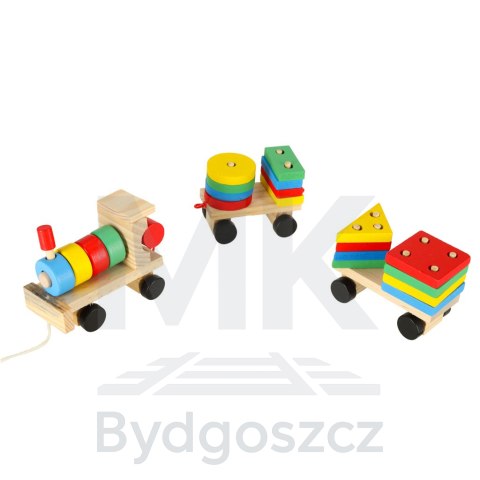 Kolejka pociąg lokomotywa klocki drewniane sorter układanka zręcznościowa 30cm Kolejka pociąg lokomotywa klocki drewniane sorter układanka zręcznościowa 30cm