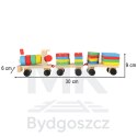 Kolejka pociąg lokomotywa klocki drewniane sorter układanka zręcznościowa 30cm