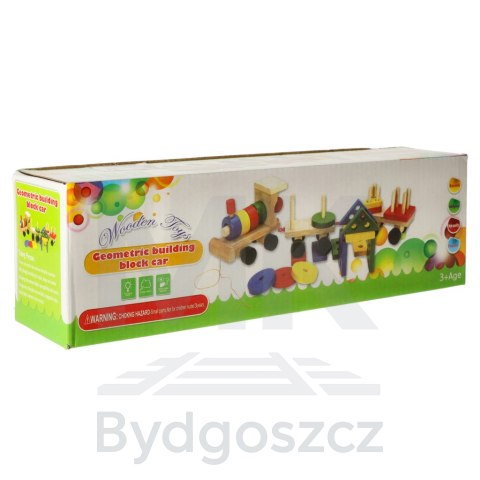 Kolejka pociąg lokomotywa klocki drewniane sorter układanka zręcznościowa 30cm Kolejka pociąg lokomotywa klocki drewniane sorter układanka zręcznościowa 30cm