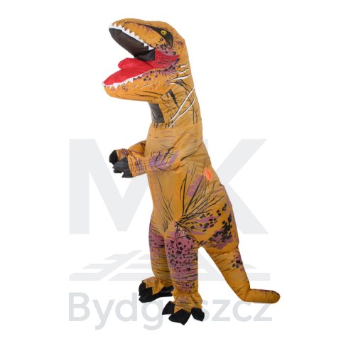Kostium strój karnawałowy przebranie dmuchany dinozaur T-REX Gigant brązowy 1.5-1.9m