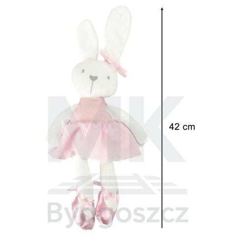 Maskotka pluszowa pluszak przytulanka królik zajączek w różowej sukience 42cm Maskotka pluszowa pluszak przytulanka królik zajączek w różowej sukience 42cm