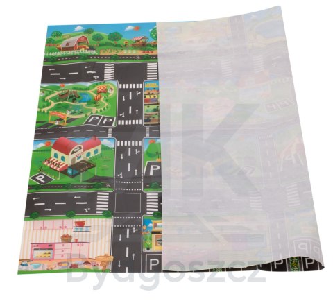 Mata edukacyjna do zabawy miasto ulica + znaki drogowe wodoodporna kolorowa 130x100cm Mata edukacyjna do zabawy miasto ulica + znaki drogowe wodoodporna kolorowa 130x100cm