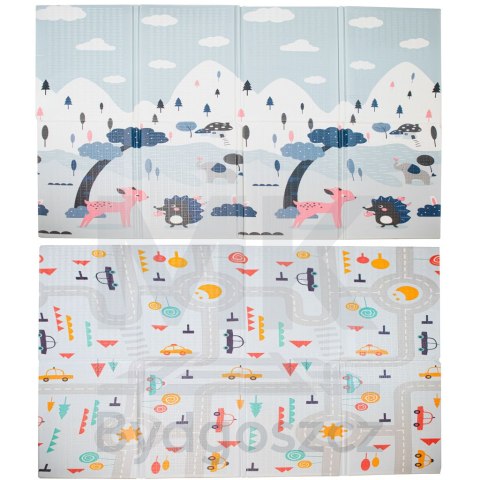 Mata edukacyjna piankowa dwustronna składana ulica las 177 x 158 cm