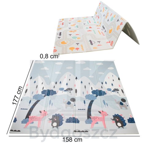 Mata edukacyjna piankowa dwustronna składana ulica las 177 x 158 cm