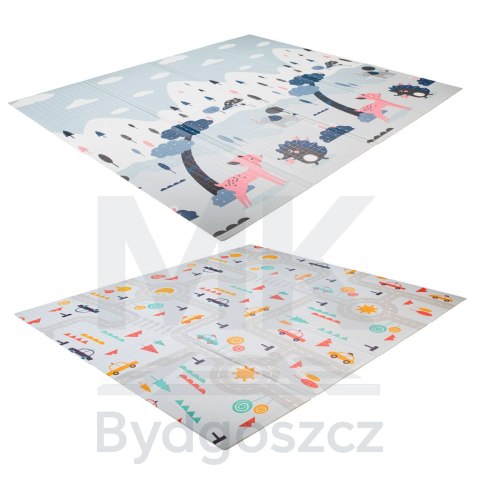 Mata edukacyjna piankowa dwustronna składana ulica las 177 x 158 cm
