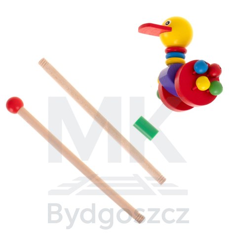 Pchacz na kiju kaczka spacerowa drewniana Pchacz na kiju kaczka spacerowa drewniana