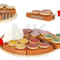Pizza drewniany zestaw do zabawy na rzep akcesoria łopatka nóż talerz nauka krojenia 20cm