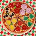 Pizza drewniany zestaw do zabawy na rzep akcesoria łopatka nóż talerz nauka krojenia 20cm