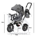 Rowerek trójkołowy Trike Fix V3 rower spacerówka 3w1 obracany 360 wolne koło szary