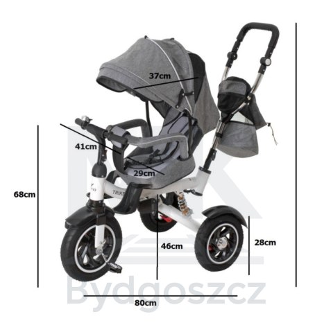 Rowerek trójkołowy Trike Fix V3 rower spacerówka 3w1 obracany 360 wolne koło szary Rowerek trójkołowy Trike Fix V3 rower spacerówka 3w1 obracany 360 wolne koło szary