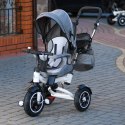 Rowerek trójkołowy Trike Fix V3 rower spacerówka 3w1 obracany 360 wolne koło szary