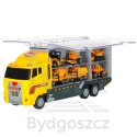 Transporter ciężarówka TIR wyrzutnia + metalowe auta maszyny budowlane
