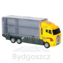 Transporter ciężarówka TIR wyrzutnia + metalowe auta maszyny budowlane