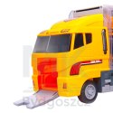 Transporter ciężarówka TIR wyrzutnia + metalowe auta maszyny budowlane