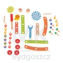 Warsztat krzesło edukacyjne klocki drewniane zestaw konstrukcyjny 49el.