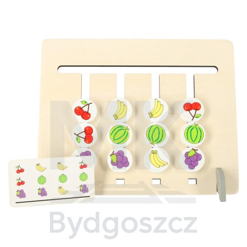 Zabawka edukacyjna drewniana dopasuj kolory owoce montessori Zabawka edukacyjna drewniana dopasuj kolory owoce montessori