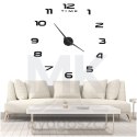 Zegar ścienny naklejany DIY duży regulowany 80-120cm czarny 12 cyfr