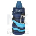 Butelka na wodę bidon silikonowy składany z uchwytem sportowy 500ml niebieski