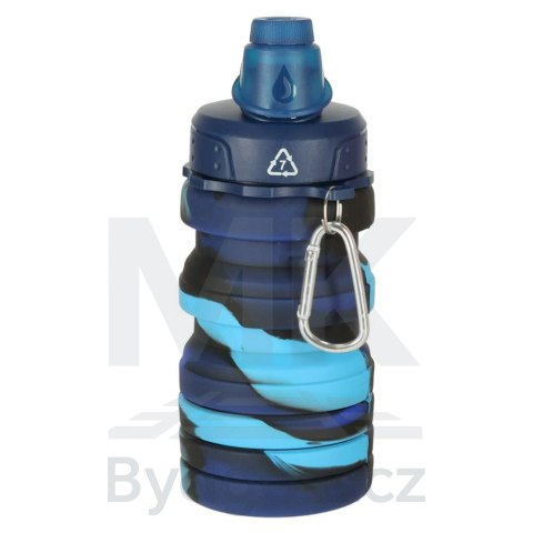 Butelka na wodę bidon silikonowy składany z uchwytem sportowy 500ml niebieski Butelka na wodę bidon silikonowy składany z uchwytem sportowy 500ml niebieski