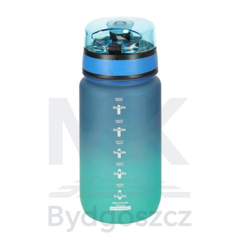 Butelka na wodę bidon ze słomką uchwytem sportowy 600ml niebiesko-zielony Butelka na wodę bidon ze słomką uchwytem sportowy 600ml niebiesko-zielony