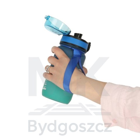 Butelka na wodę bidon ze słomką uchwytem sportowy 600ml niebiesko-zielony Butelka na wodę bidon ze słomką uchwytem sportowy 600ml niebiesko-zielony