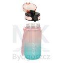 Butelka na wodę bidon ze słomką uchwytem sportowy 600ml różowo-niebieski