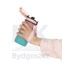 Butelka na wodę bidon ze słomką uchwytem sportowy 600ml różowo-niebieski