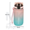 Butelka na wodę bidon ze słomką uchwytem sportowy 600ml różowo-niebieski