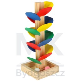 Drzewko edukacyjne klocki drewniane tor kulkowy Kulodrom Montessori