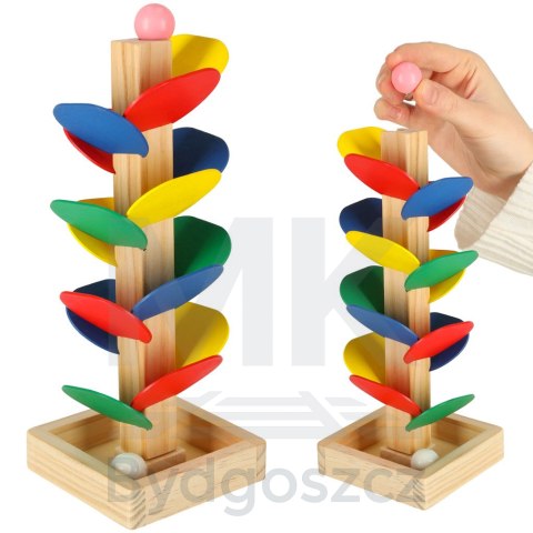 Drzewko edukacyjne klocki drewniane tor kulkowy Kulodrom Montessori Drzewko edukacyjne klocki drewniane tor kulkowy Kulodrom Montessori