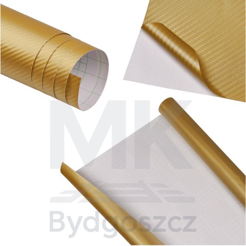 Folia rolka carbon 3D złota 1,27x28m Folia rolka carbon 3D złota 1,27x28m
