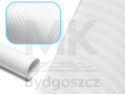 Folia rolka carbon 4D biała 1,52x30m Folia rolka carbon 4D biała 1,52x30m