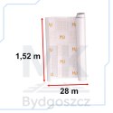 Folia rolka matowa gładka biała 1,52x28m