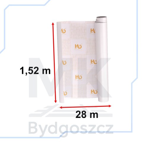 Folia rolka matowa gładka biała 1,52x28m Folia rolka matowa gładka biała 1,52x28m