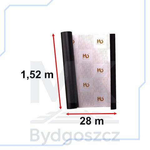 Folia rolka matowa gładka czarna 1,52x28m Folia rolka matowa gładka czarna 1,52x28m