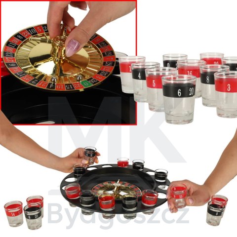 Imprezowa ruletka alkoholowa gra zestaw prezent na urodziny + kieliszki 16 szt. Imprezowa ruletka alkoholowa gra zestaw prezent na urodziny + kieliszki 16 szt.