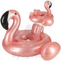 Kółko do pływania dla niemowląt koło pontonik dla dzieci z siedziskiem kółko plażowe flaming max 20kg 1-3lata 60 cm