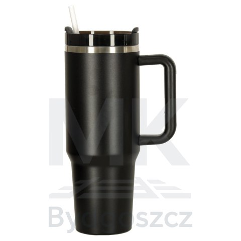 Kubek termiczny ze słomką i uchwytem termos 1200ml czarny Kubek termiczny ze słomką i uchwytem termos 1200ml czarny