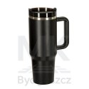 Kubek termiczny ze słomką i uchwytem termos 1200ml czarny