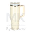 Kubek termiczny ze słomką i uchwytem termos 1200ml kremowy