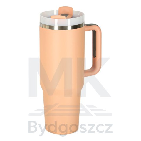 Kubek termiczny ze słomką i uchwytem termos 1200ml róż pudrowy Kubek termiczny ze słomką i uchwytem termos 1200ml róż pudrowy